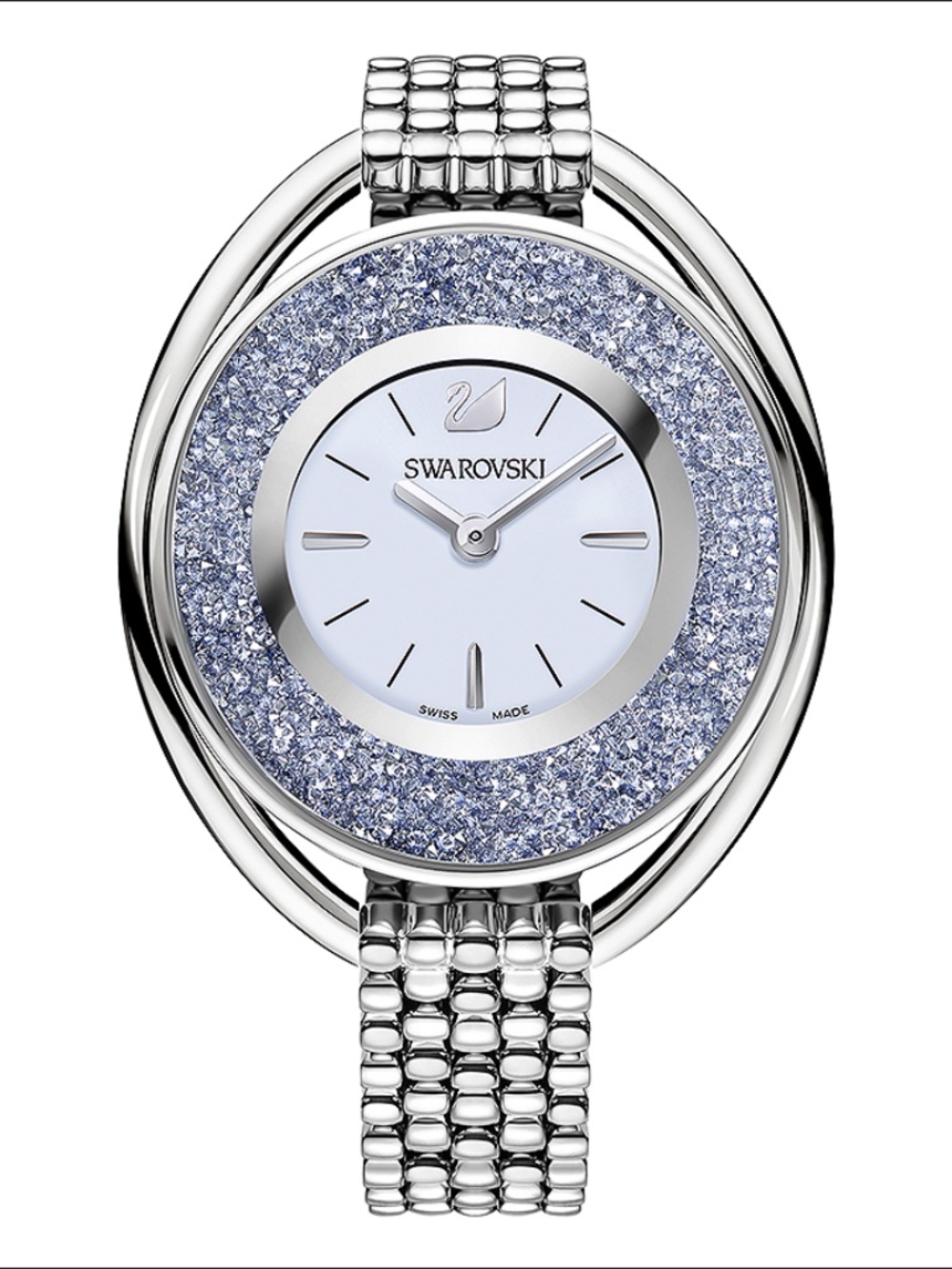 Swarovski Crystalline Oval Watch Silver Tone